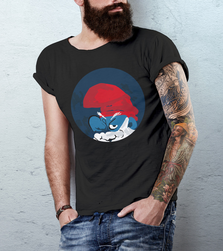 Hernan Cacciatore Blue Papa Smurf Red Hat T-Shirt