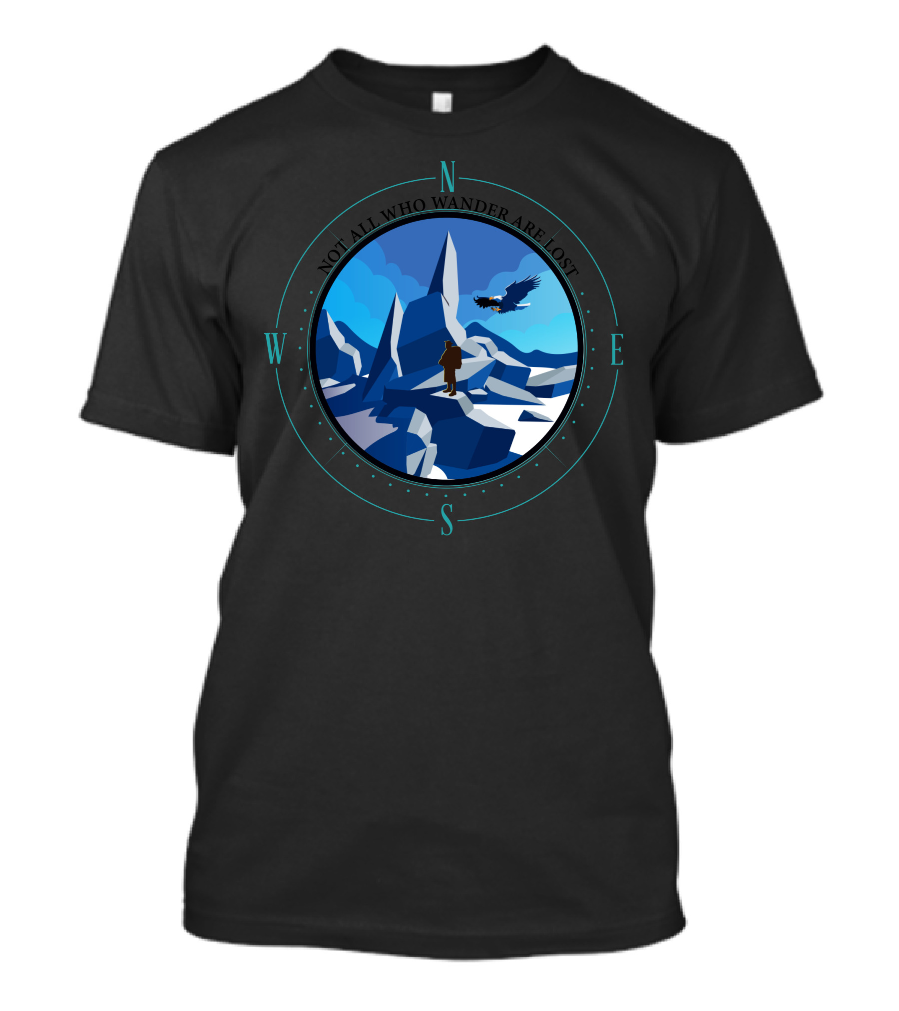 Not All Who Wander Are Lost Hiking Wander Compass Adventure T-Shirt