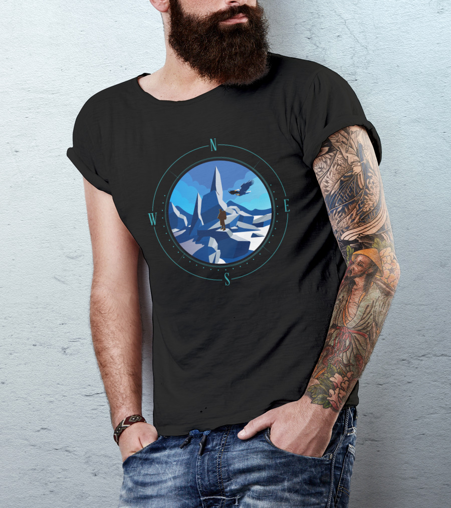 Not All Who Wander Are Lost Hiking Wander Compass Adventure T-Shirt