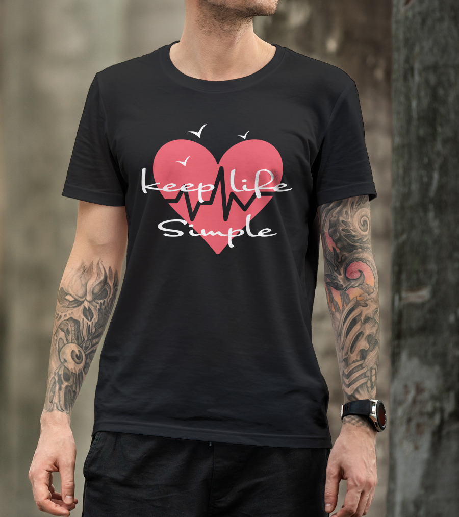 Keep Life Simple Heartbeat Birds T-Shirt