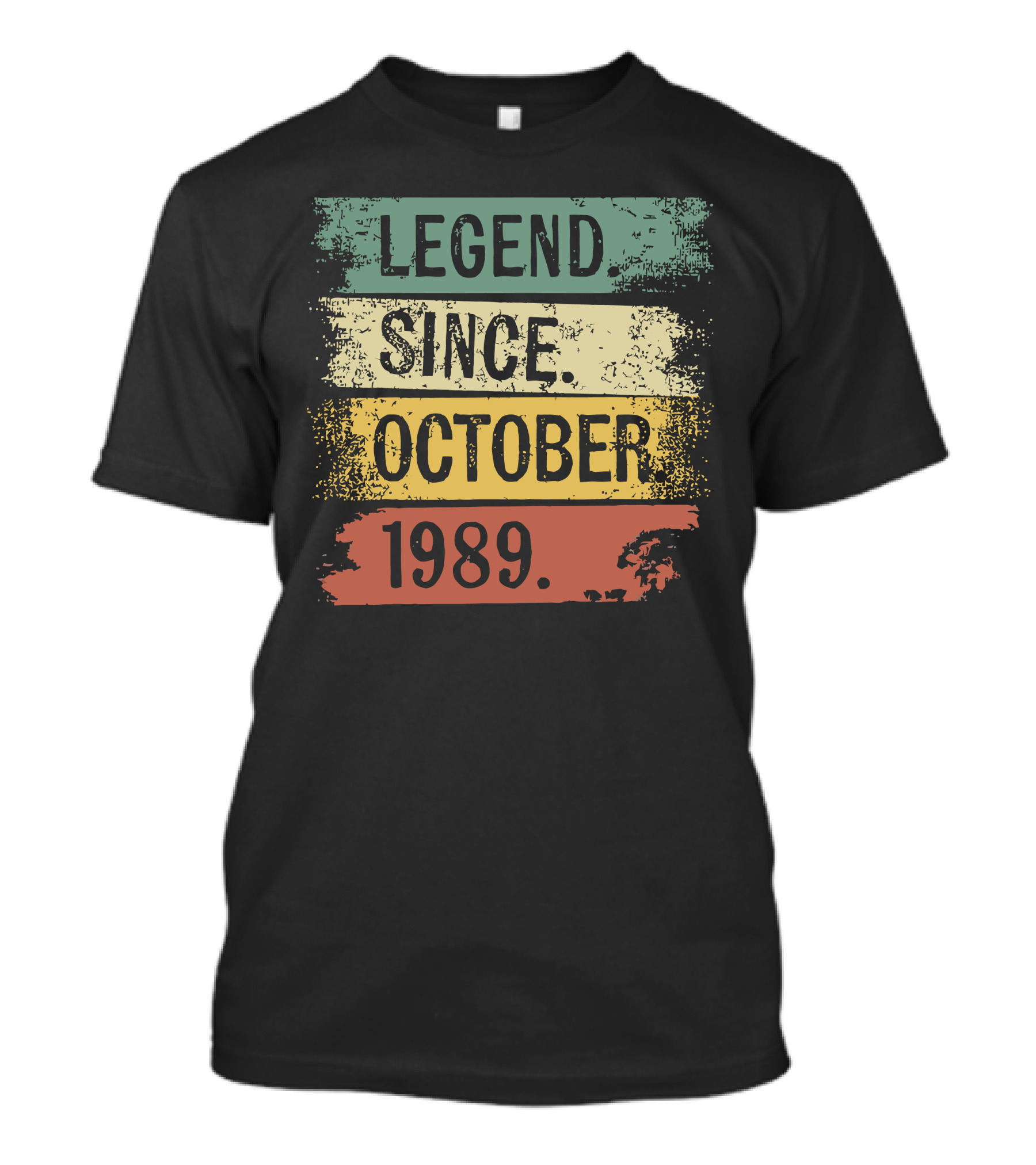 Legend Since October 1989 Vintage Distressed Stripe T-Shirt