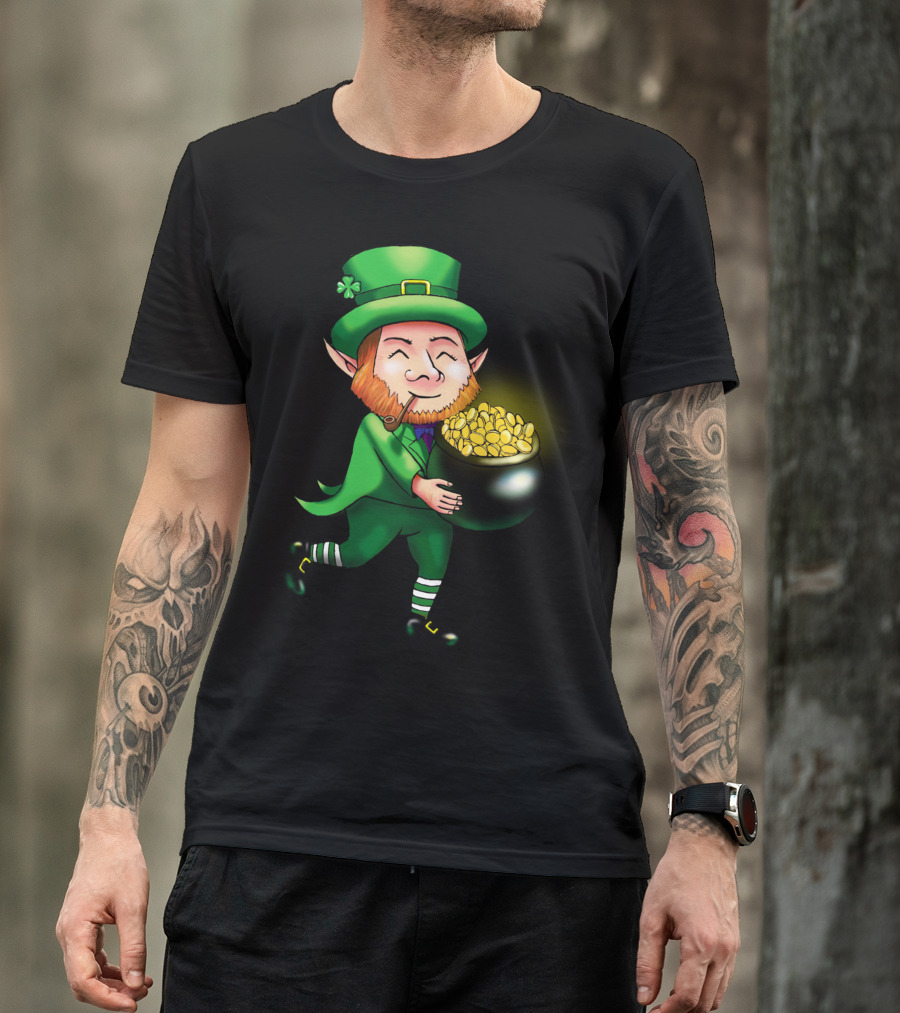 Leprechaun Pot Of Gold Irish Charm T-Shirt