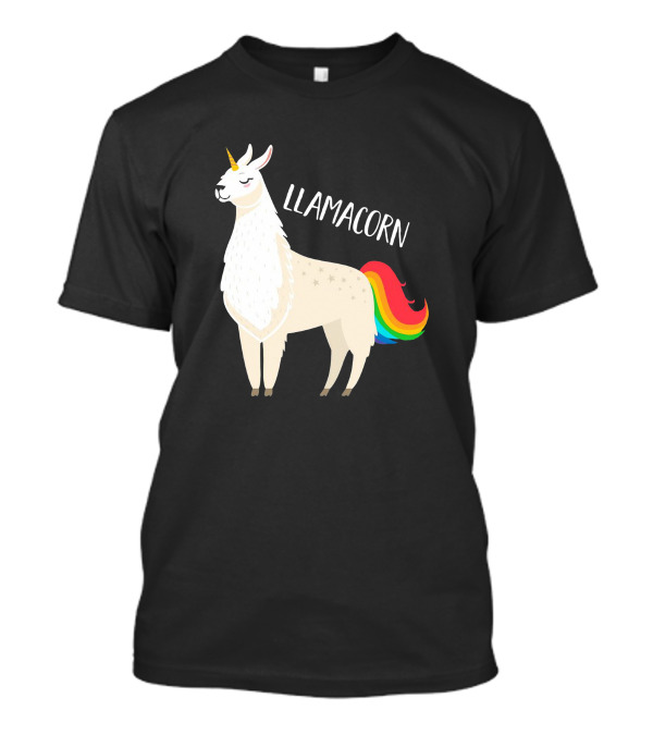 Llamacorn Rainbow Mane Llama Unicorn T-Shirt