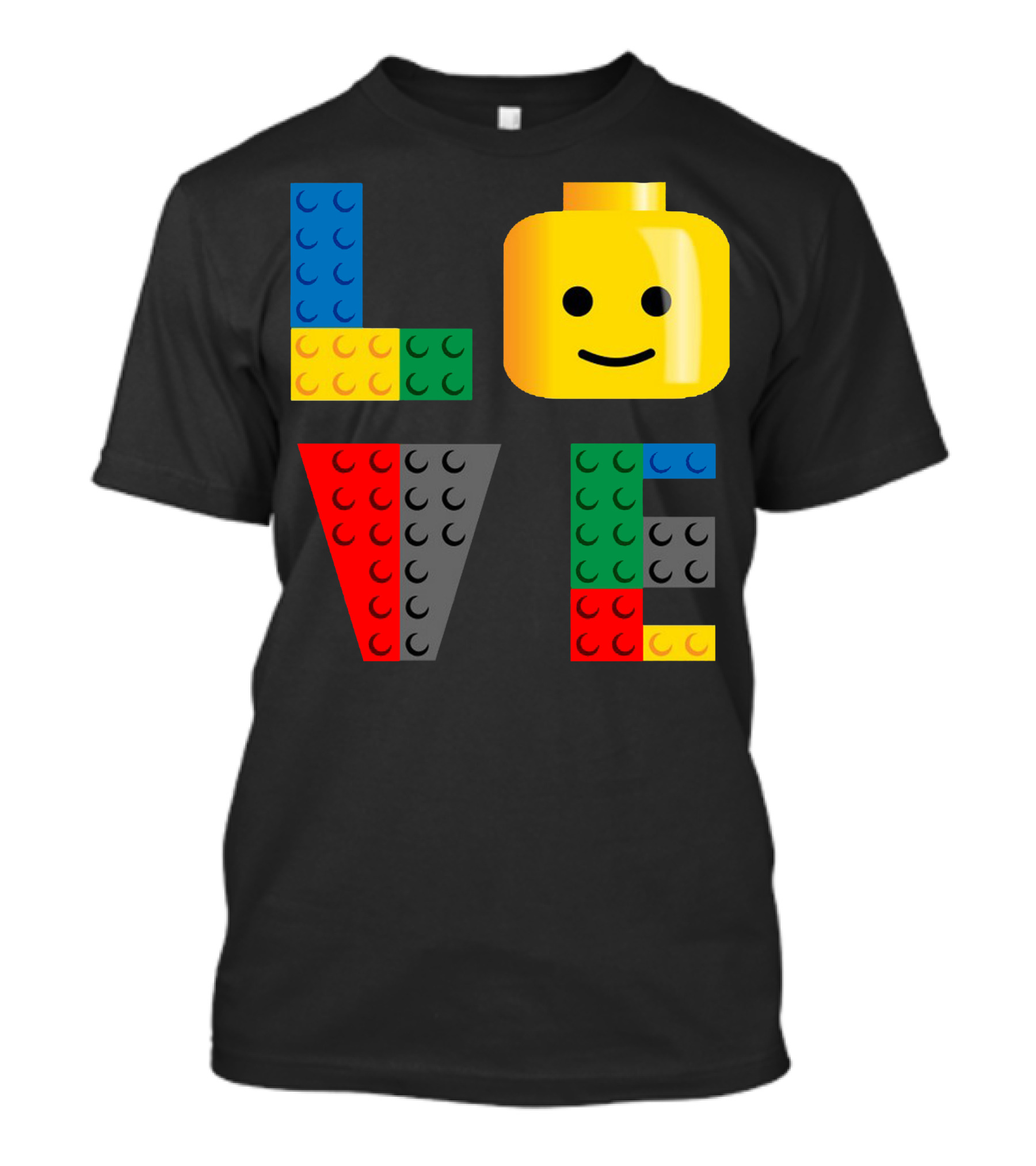 Love LEGO Brick Head Smiley T-Shirt