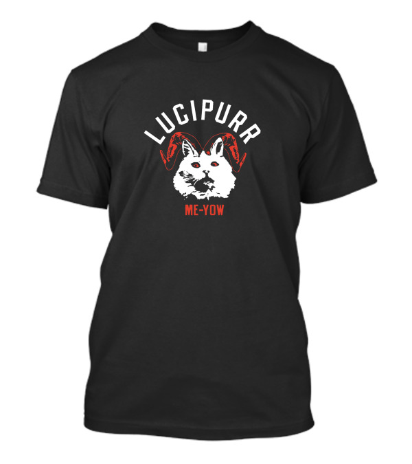 Lucipurr Me Yow Cat With Red Horns T-Shirt