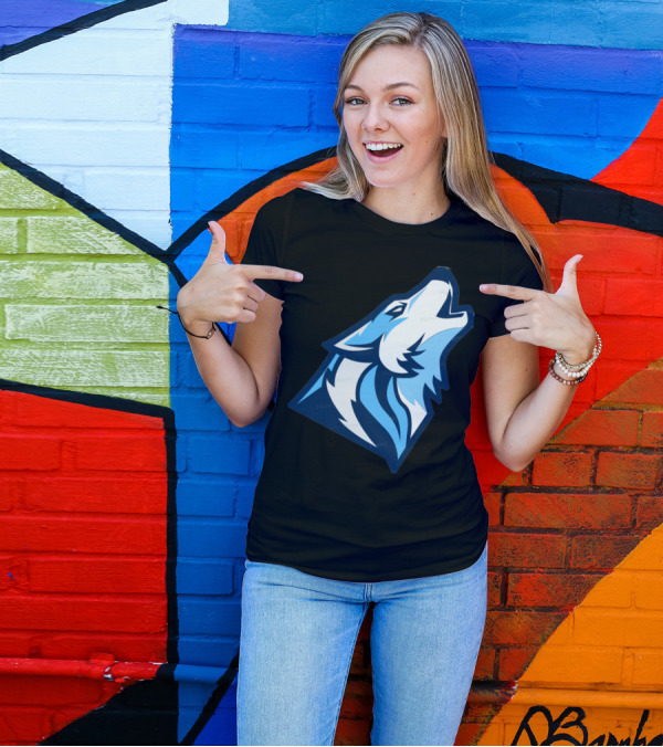 Lycan Howl Blue Wolf Emblem T-Shirt