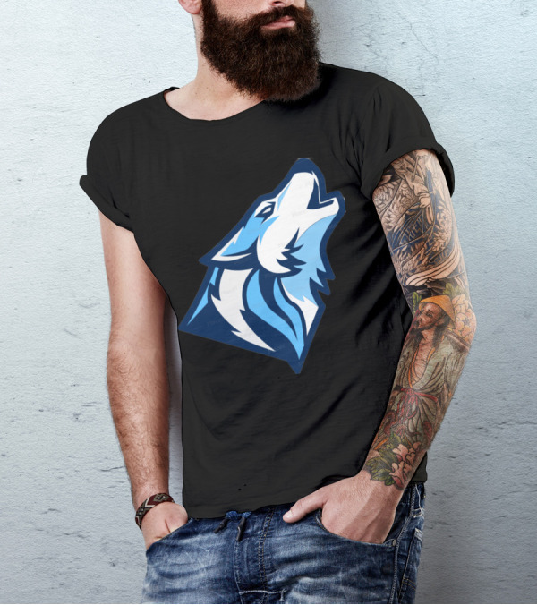 Lycan Howl Blue Wolf Emblem T-Shirt