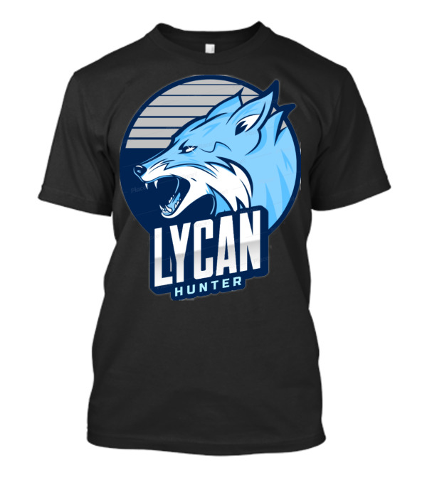 Lycan Hunter Blue Wolf Emblem T-Shirt