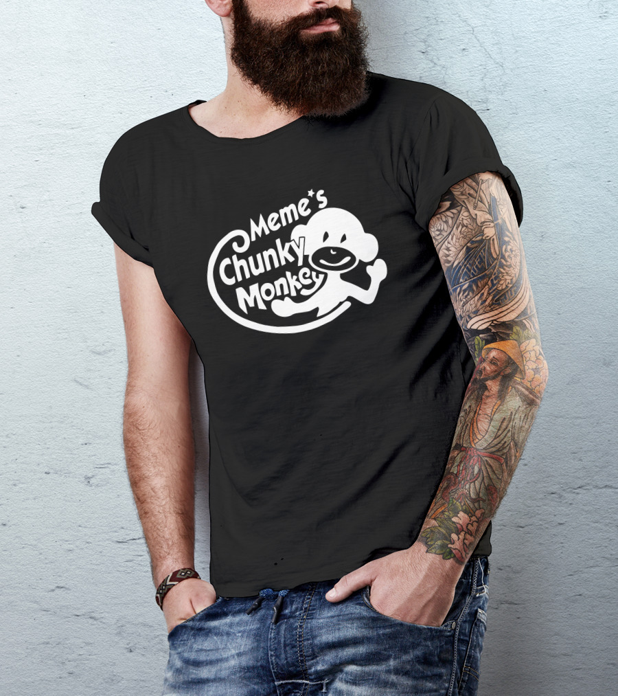 Meme's Chunky Monkey Playful Cartoon T-Shirt