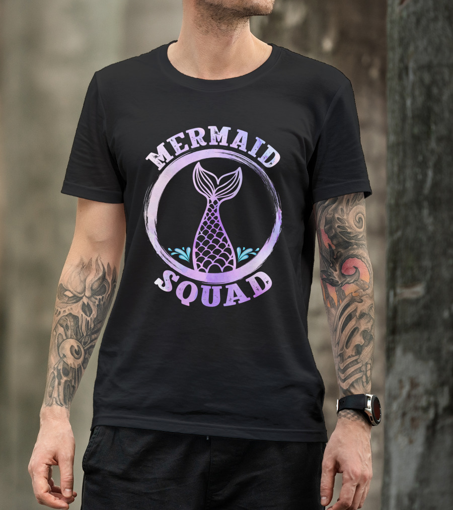 Mermaid Squad Purple Tail Circle T-Shirt