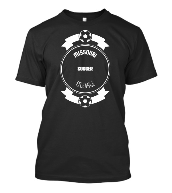 Missouri Soccer Exchange Emblem With Classic Soccer Ball Banner T-Shirt