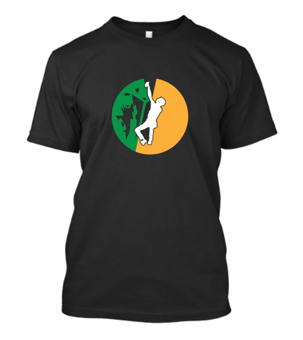 Mountain Climbing Adventure Icon With Rock Climber T-Shirt