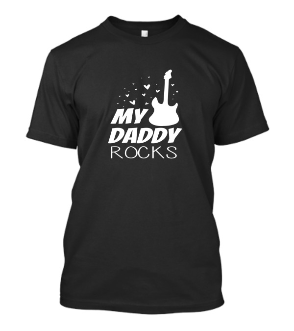 My Daddy Rocks Guitar Hearts T-Shirt