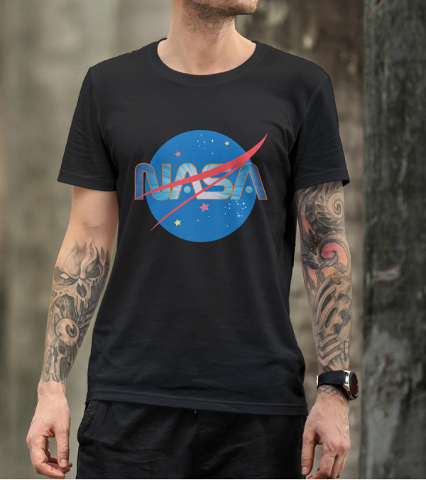 NASA Space-Themed Logo With Stars And Planets Elements T-Shirt