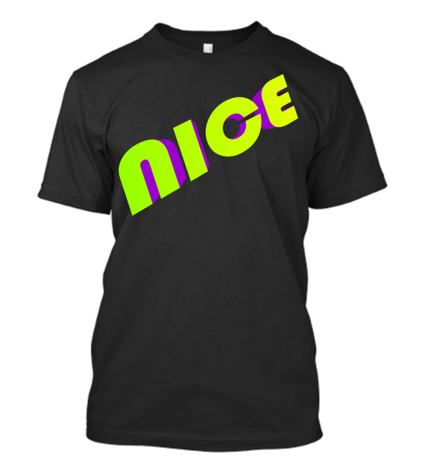 Nice Neon Green And Purple Text T-Shirt