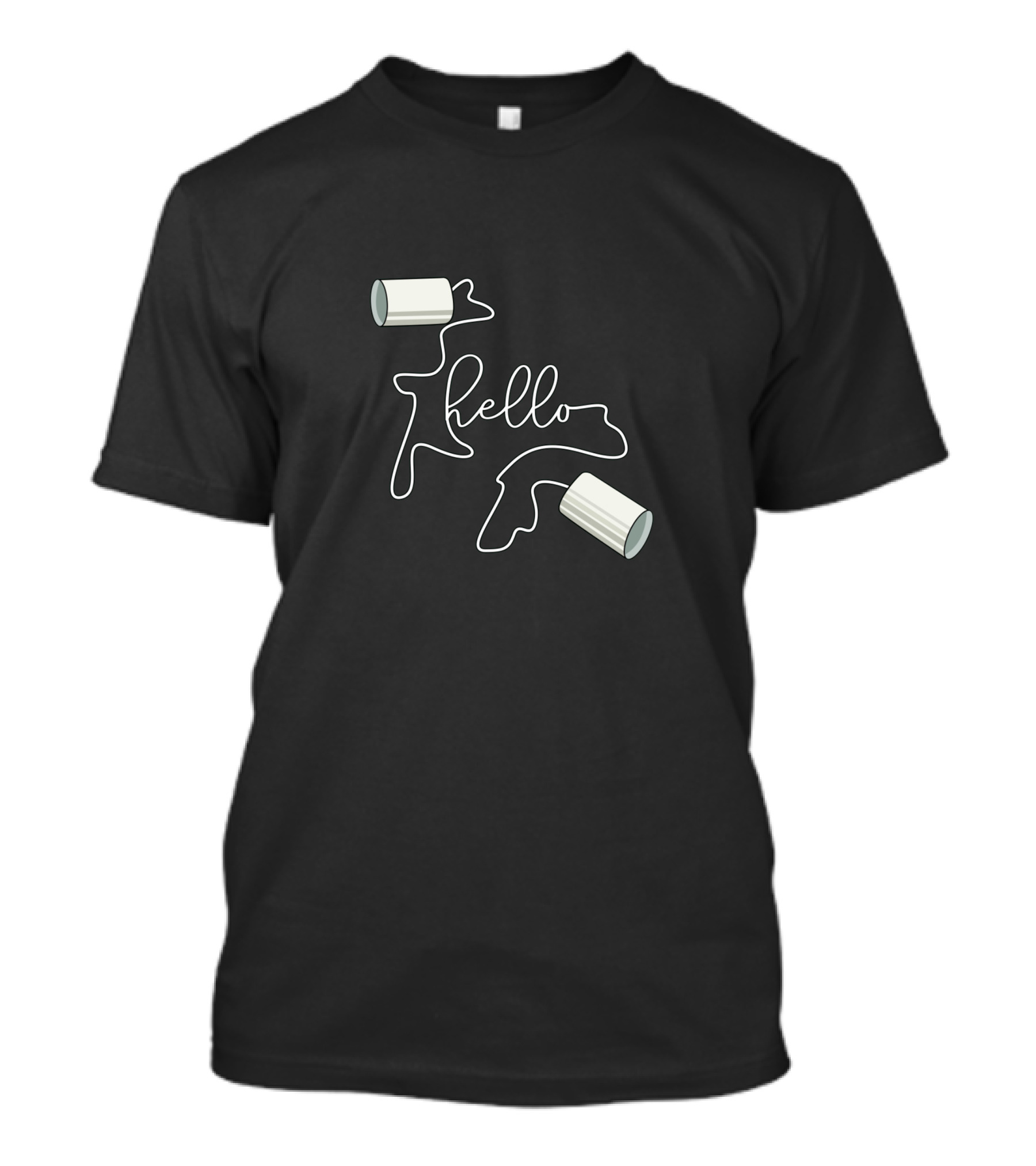 Hello Old School Tin Can Telephone T-Shirt
