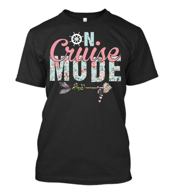 Cruise Mode Floral Nautical Arrow T-Shirt