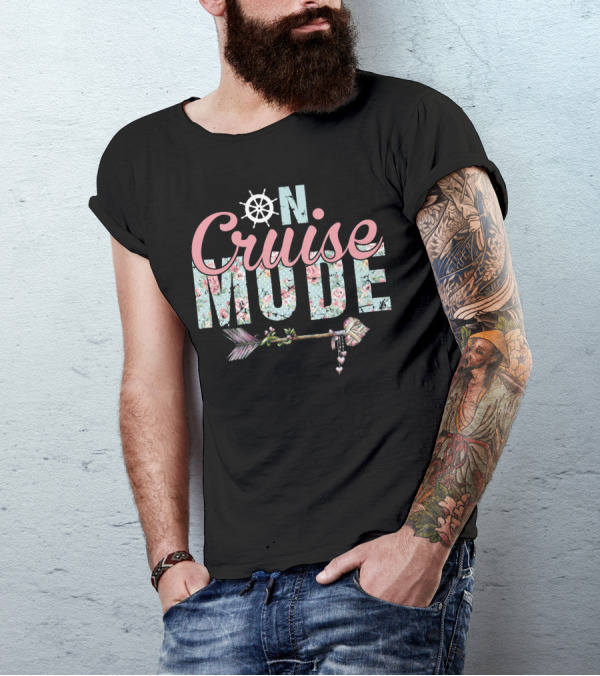 Cruise Mode Floral Nautical Arrow T-Shirt