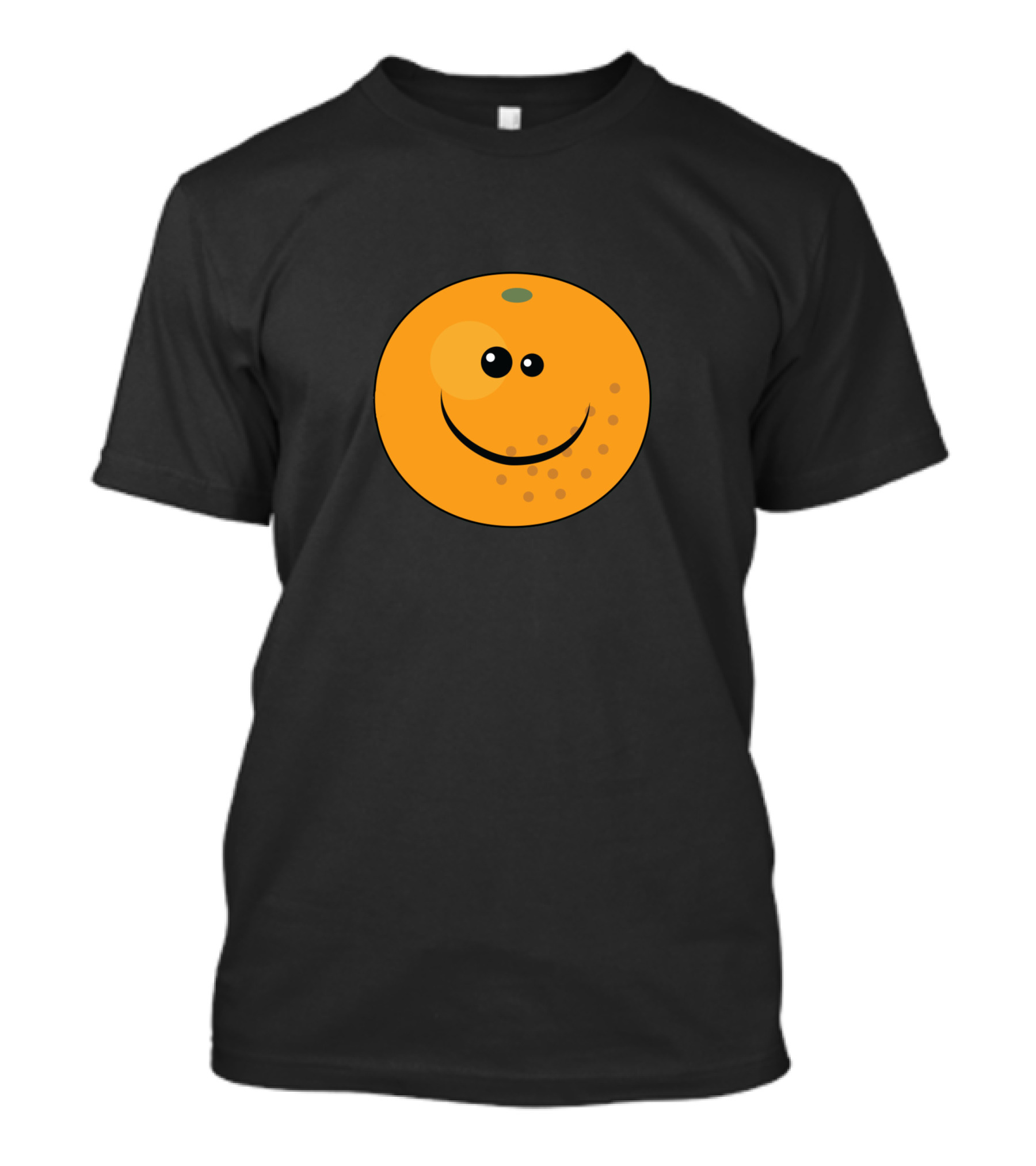 Orange Face Smiley Cartoon Fruit Expression T-Shirt