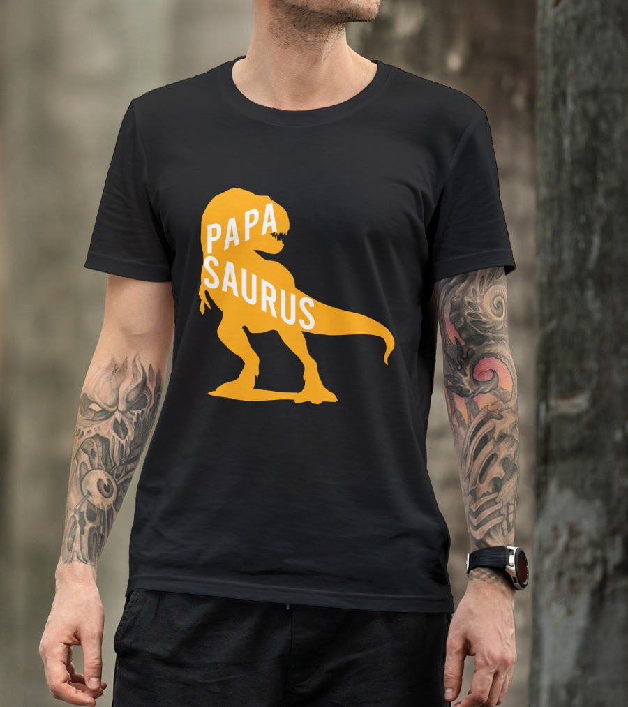 PAPA SAURUS Dinosaur Father's Day Gift T-Rex T-Shirt