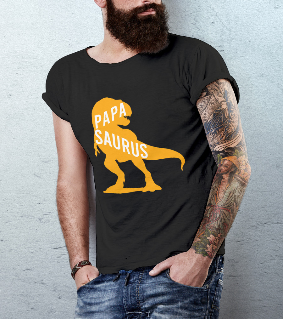 PAPA SAURUS Dinosaur Father's Day Gift T-Rex T-Shirt