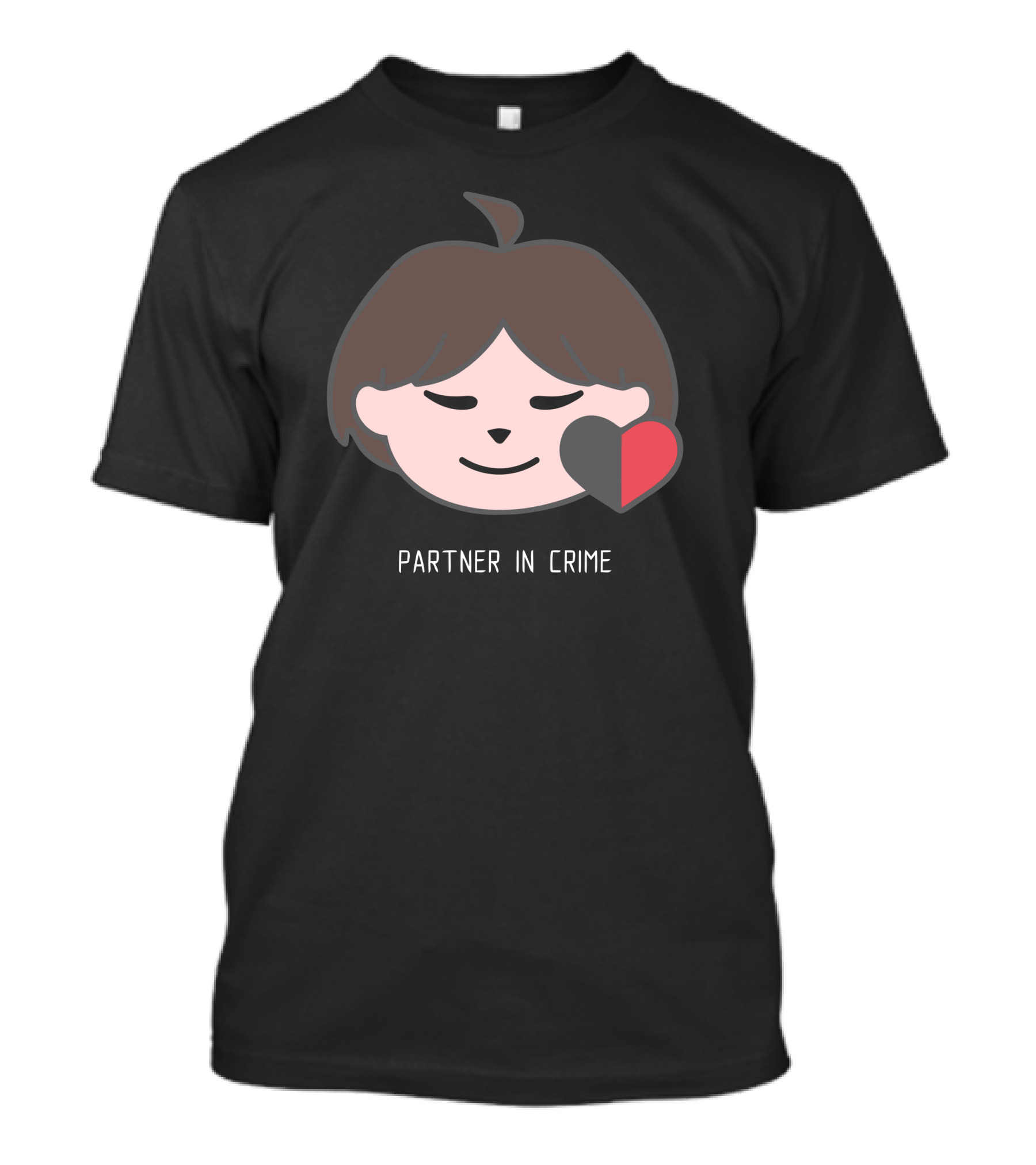 Partner In Crime Heart Face T-Shirt