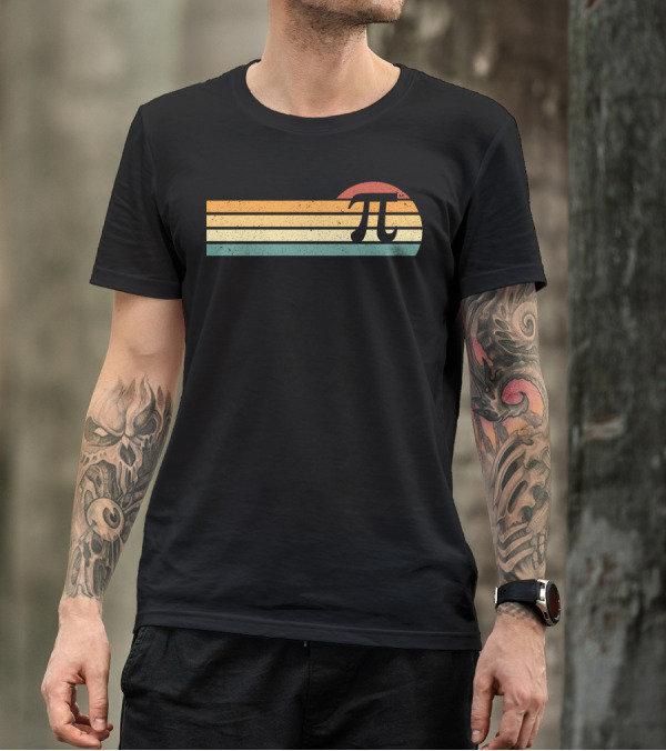 Pi Retro Sunset Stripes T-Shirt