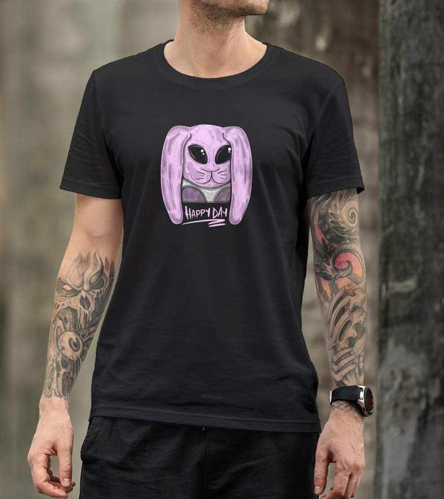 Happy Day Pink Rabbit T-Shirt