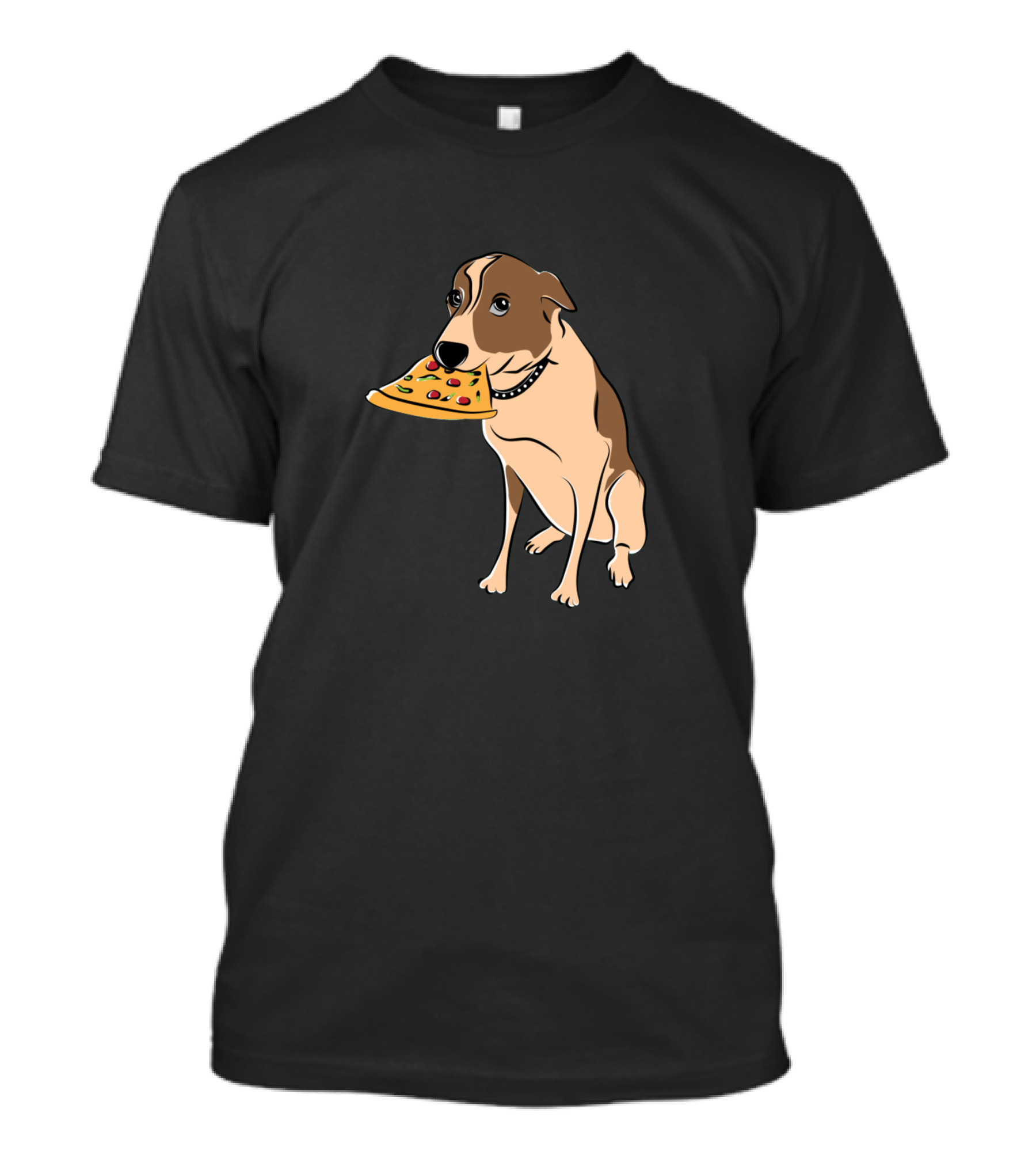 Pizza Loving Dog With Slice T-Shirt