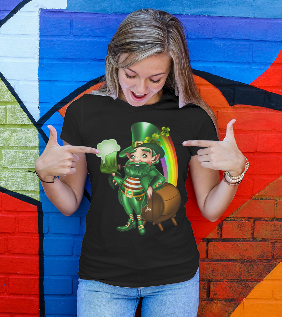 Leprechaun Green Beer Rainbow Luck T-Shirt
