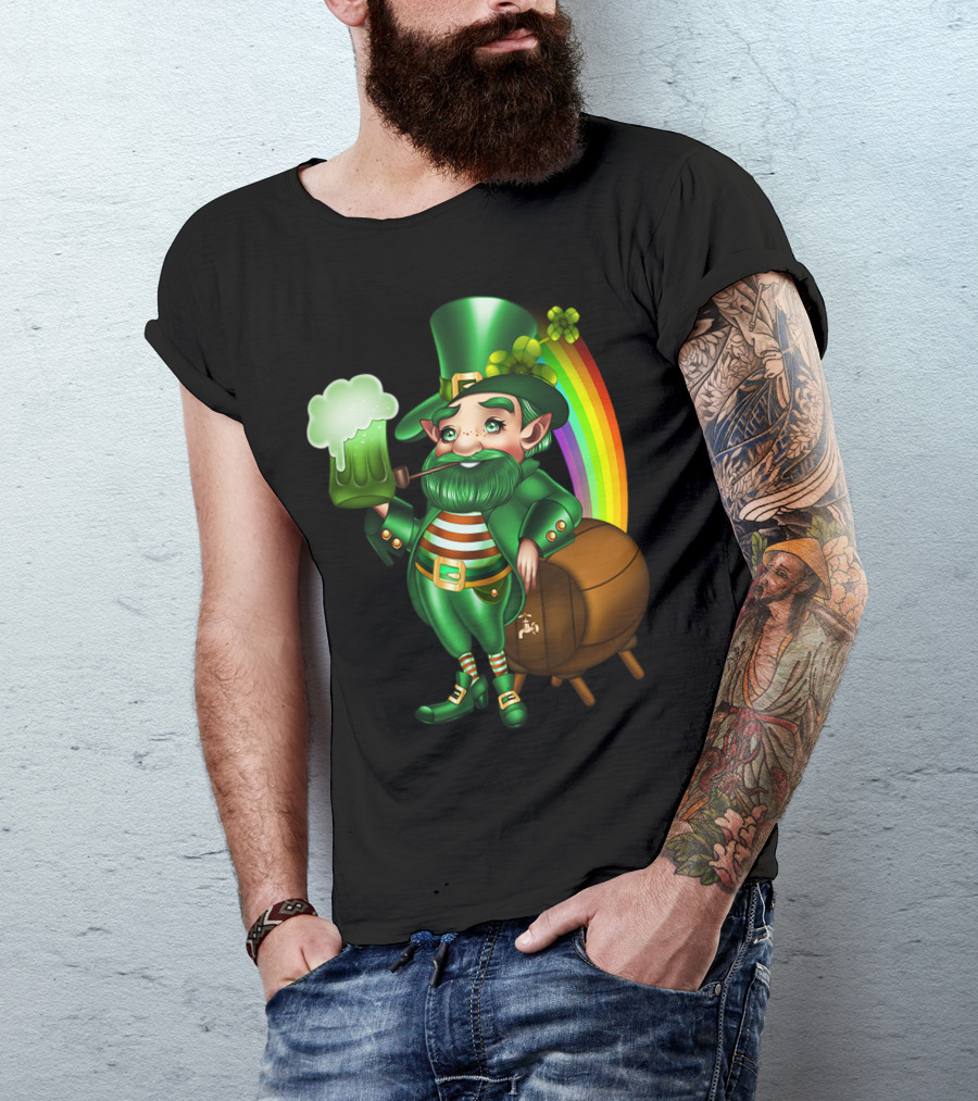 Leprechaun Green Beer Rainbow Luck T-Shirt
