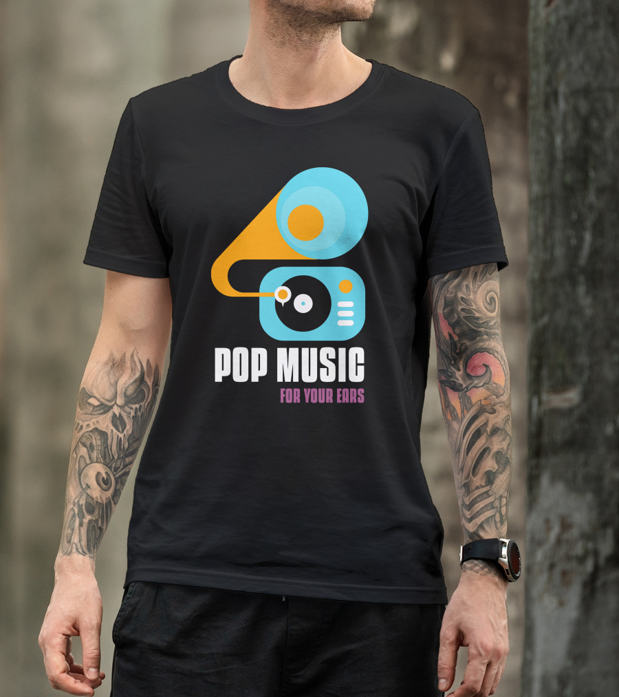 Pop Music For Your Ears Turntable Retro Vibes T-Shirt