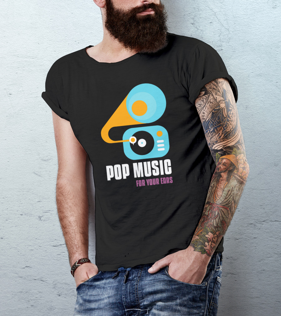 Pop Music For Your Ears Turntable Retro Vibes T-Shirt