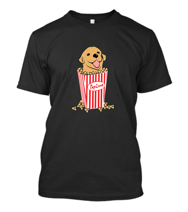 Popcorn Dog In Striped Box With Happy Face T-Shirt