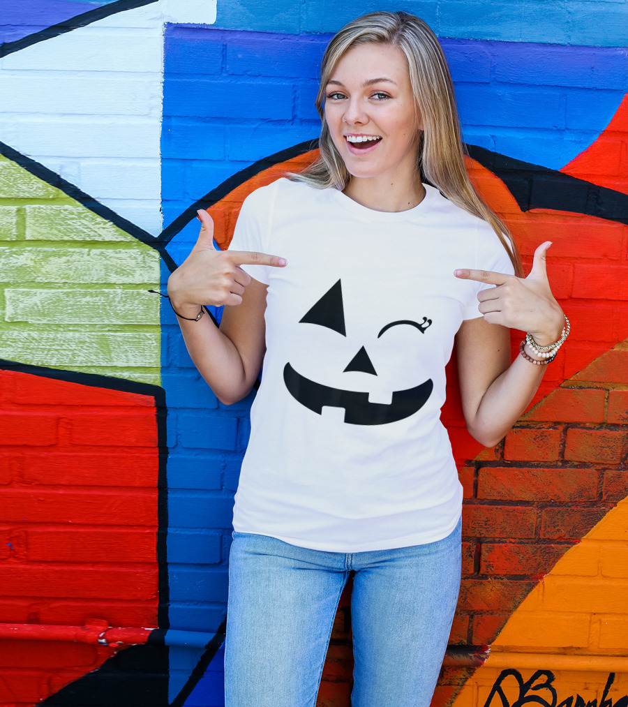 Pumpkin Eater Jack Olantern Smiling Face T-Shirt