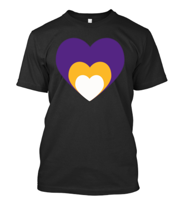 Purple Yellow White Heart Trio Layers T-Shirt