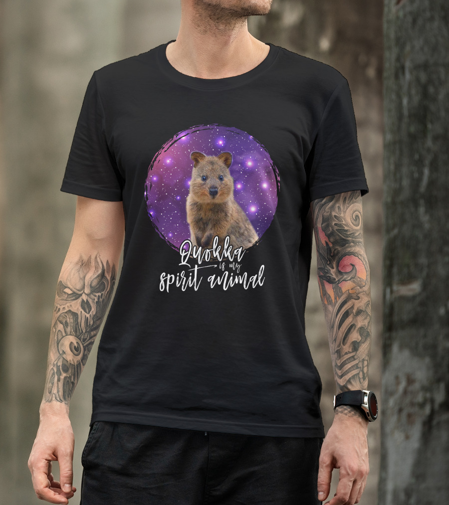 Quokka Is My Spirit Animal Cosmic Starry Background T-Shirt