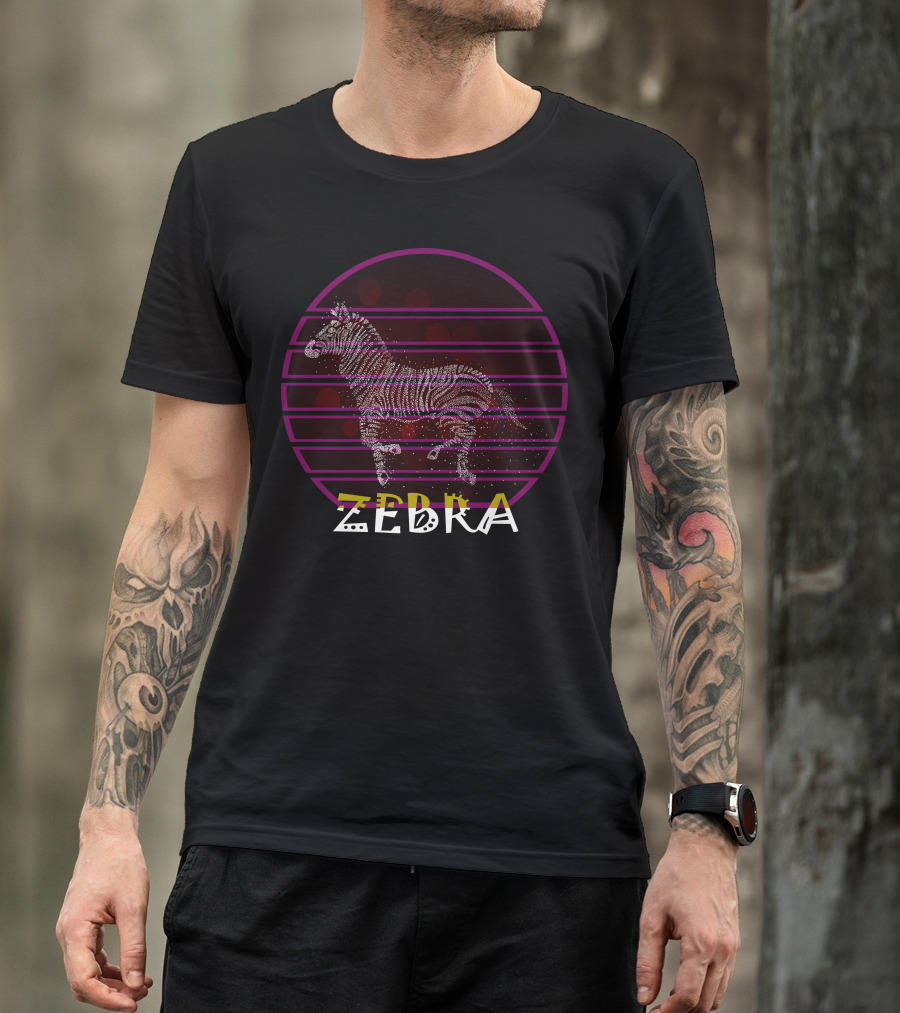 Zebra Retro Striped Vintage Circle T-Shirt