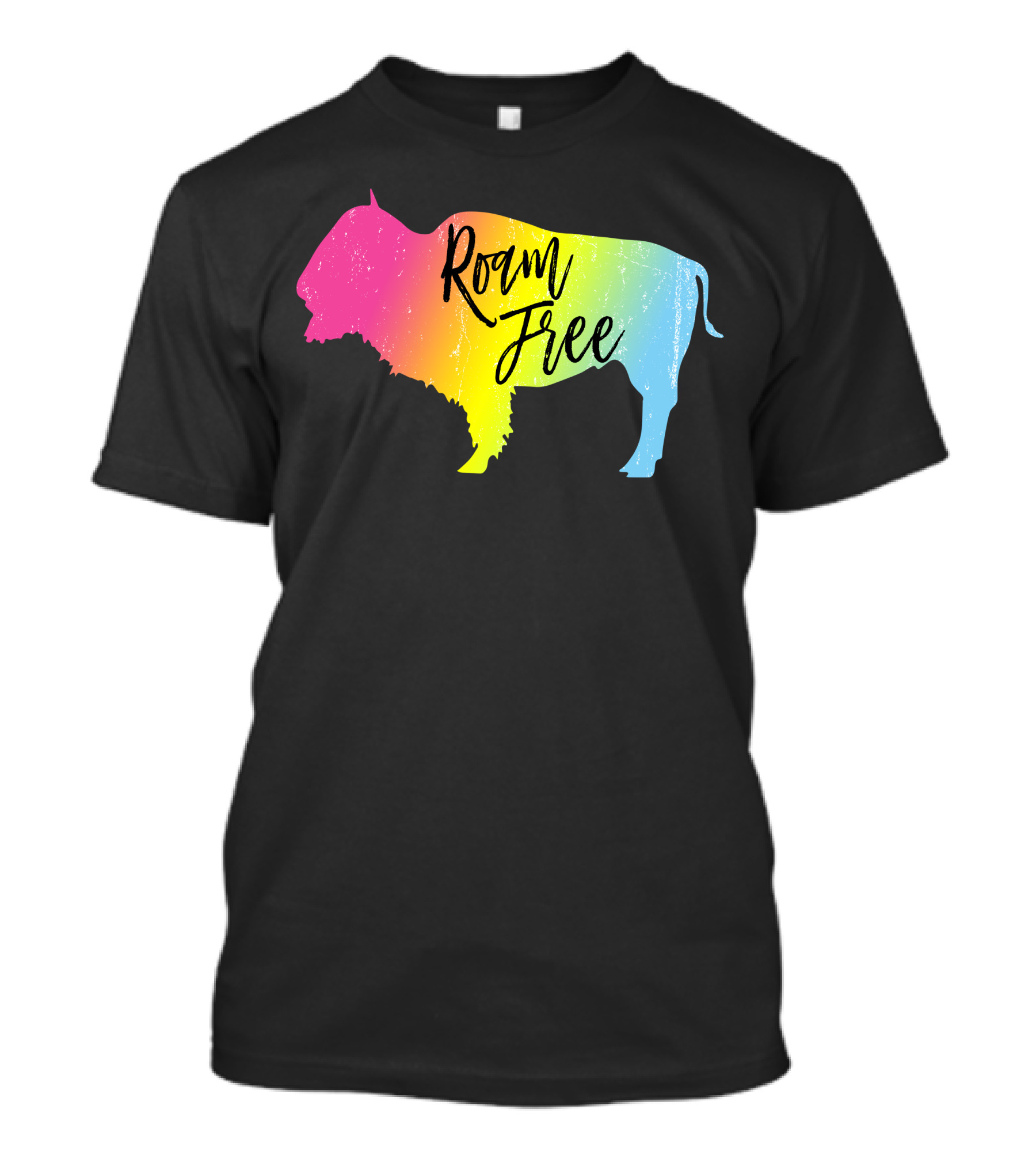 Roam Free Bison Rainbow T-Shirt