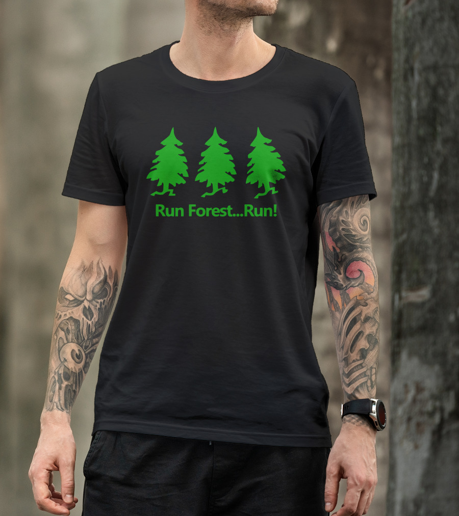 Run Forest Run Funny Running Trees T-Shirt