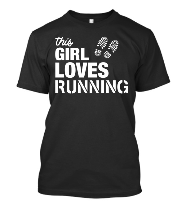 This Girl Loves Running With Footprints T-Shirt