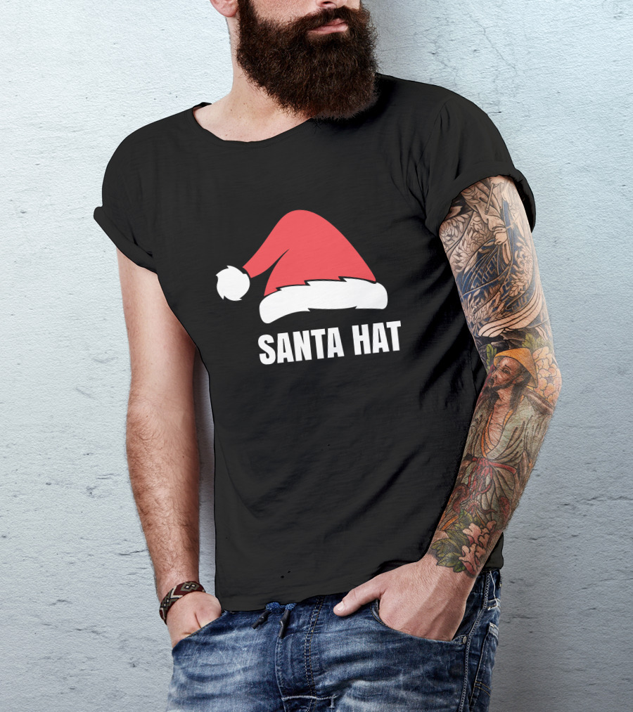 Santa Hat Christmas Red And White Holiday Classic T-Shirt