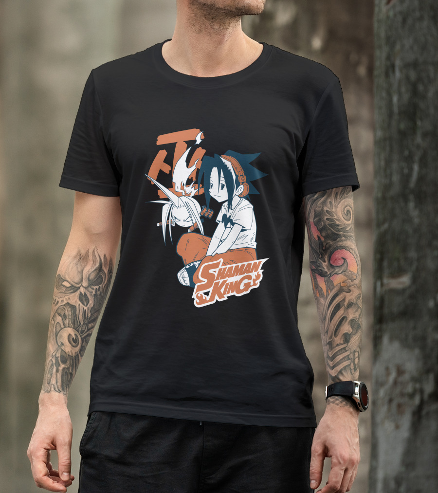 Shaman King Kanji Yoh Asakura And Spirit Amidamaru T-Shirt