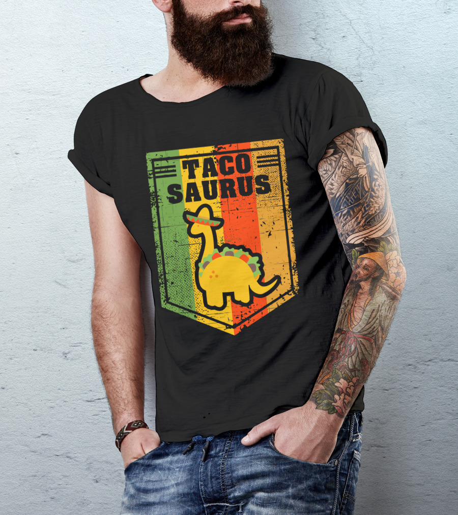 Tacosaurus Dinosaur Sombrero Fiesta Tacos T-Shirt