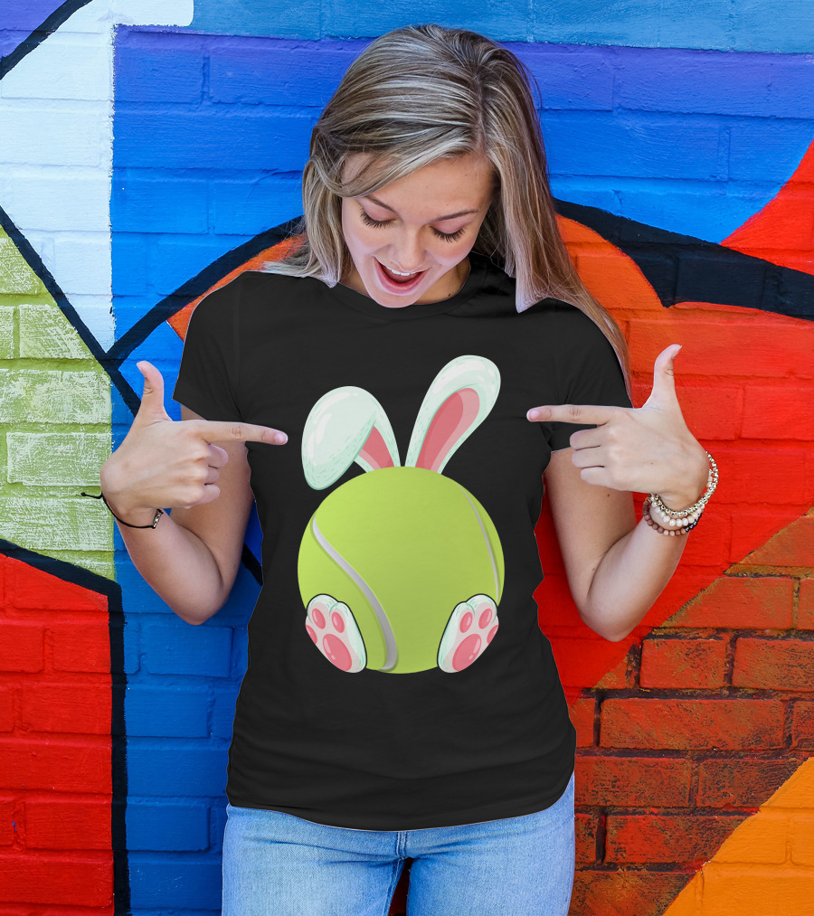 Tennis Ball Bunny Ears And Paws T-Shirt