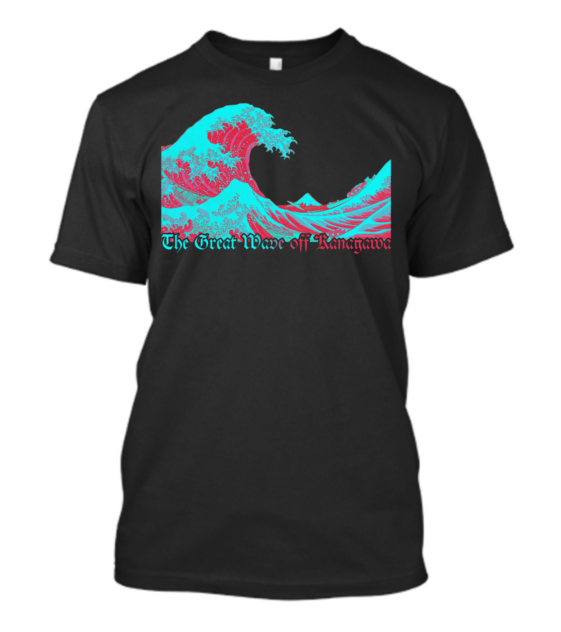 The Great Wave Off Kanagawa Psychedelic Abstract Print T-Shirt