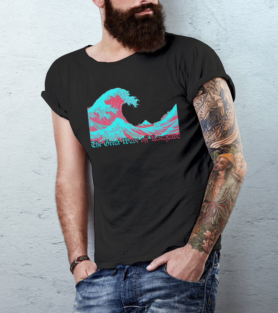 The Great Wave Off Kanagawa Psychedelic Abstract Print T-Shirt