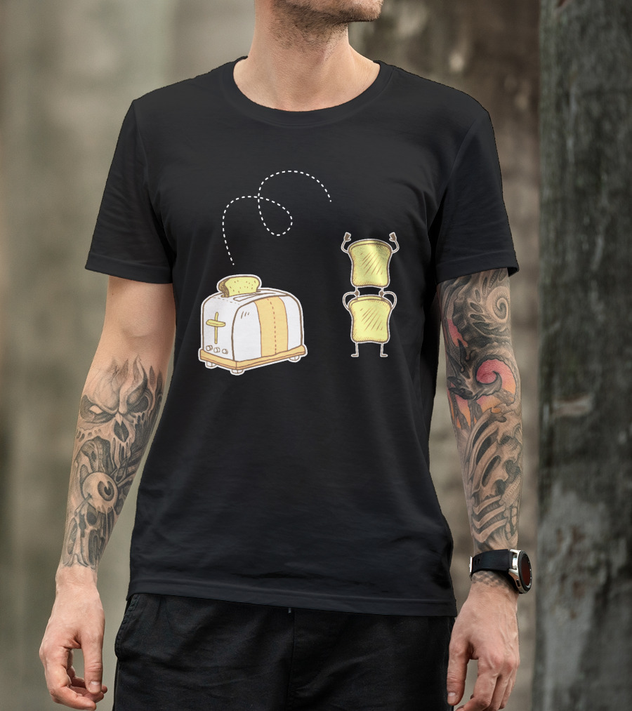 Toaster Jump Meme Flying Bread Slice And Happy Toast Duo T-Shirt