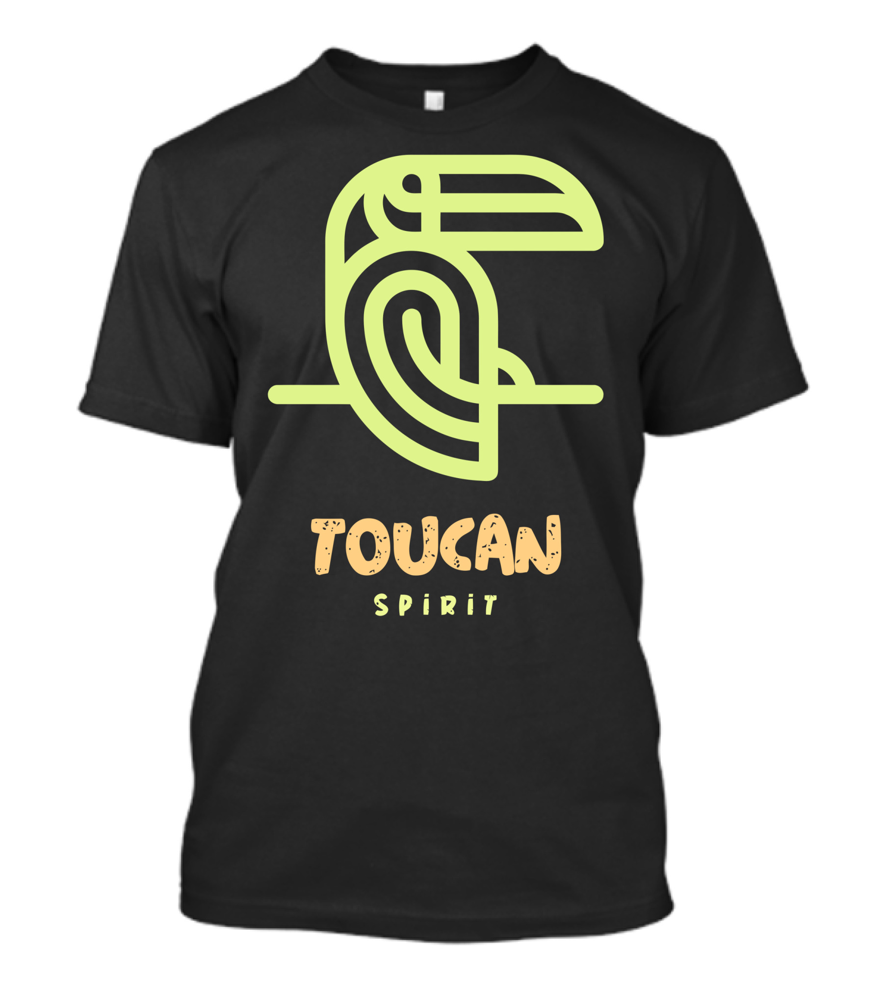 Toucan Spirit Vibrant Neon Line Art Bird T-Shirt