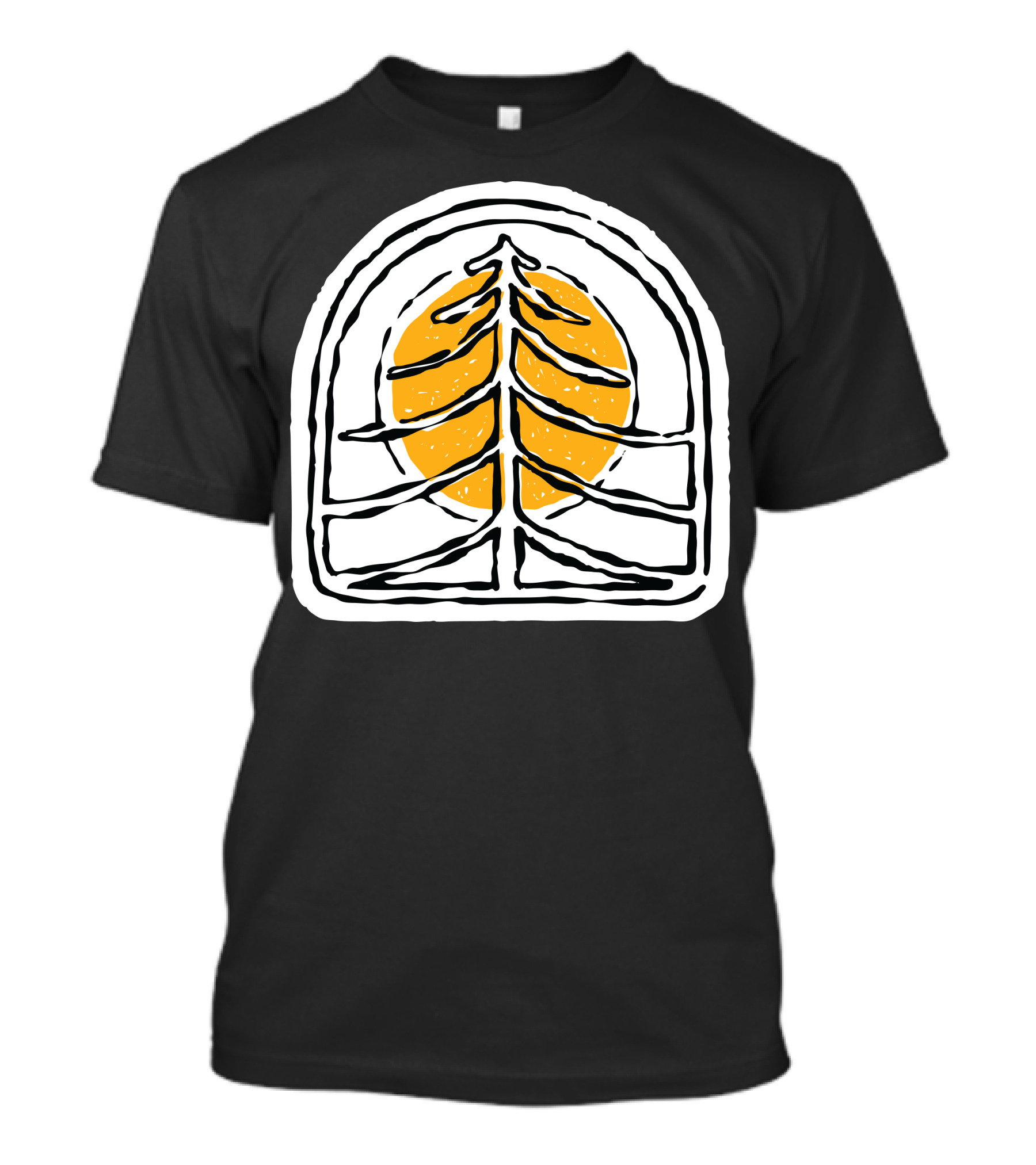 Tree And Sun Vintage Aesthetic Naturist T-Shirt